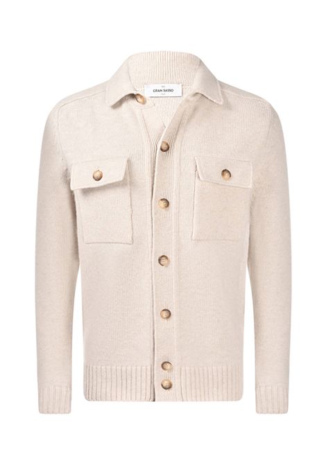 Giubbino Gran Sasso uomo 1310925079 beige lana tasche a toppa Gran sasso | Giubbini | 1310925079054